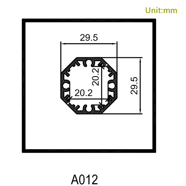 HL-A012 Aluminum Profile - Inner Width 20mm(0.78inch) - LED Strip Anodizing Extrusion Channel HL-A012 Aluminum Profile - Inner Width 20mm(0.78inch) - LED Strip Anodizing Extrusion Channel